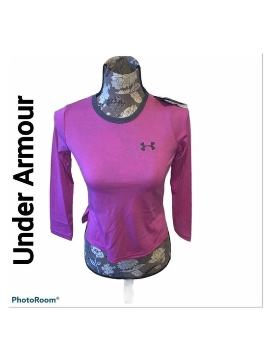 Under Armour Other - UNDER ARMOUR Pink & Gray Girl’s Long Sleeve Athletic Top small